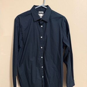Men's Navy Blue Polka Dot Shirt